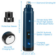 Pro-Series Ultra-Quiet Pet Nail Grinder (2-Speed USB Rechargeable)